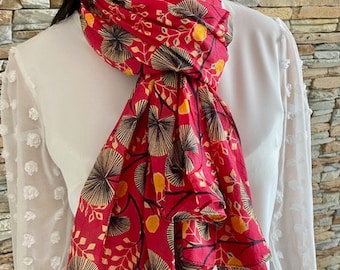 Écharpe, Chèche, foulard Femme, coton, Cadeau femme