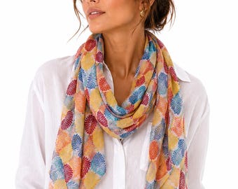 Scarf, Women's Shawl, Women's Headscarf, 100% Cotton, Gift for Women