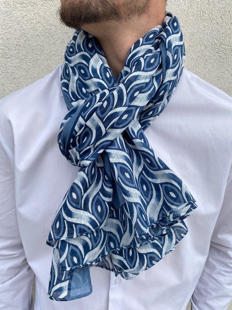 Scarf, men's scarf, cotton image 1