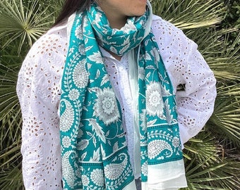 Grand foulard Bohème, Chèche, foulard Femme, Etole, Paréo,Sarong, Cadeau femme