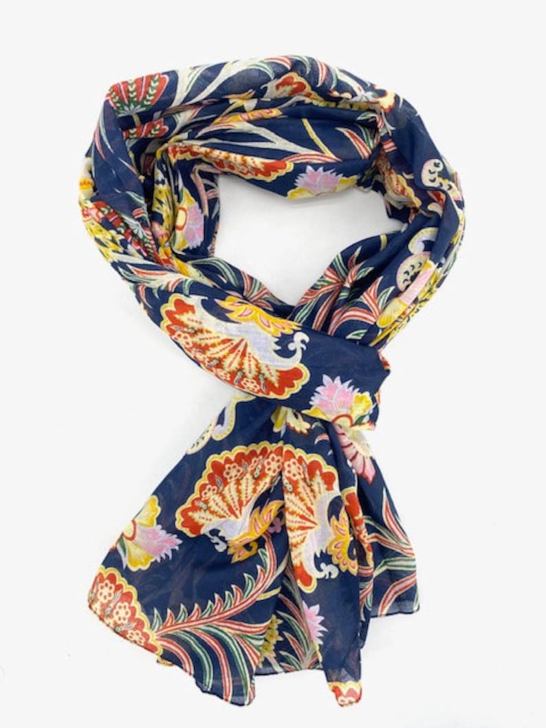 Écharpe, Chèche, foulard Femme, 100% coton, Cadeau femme image 6