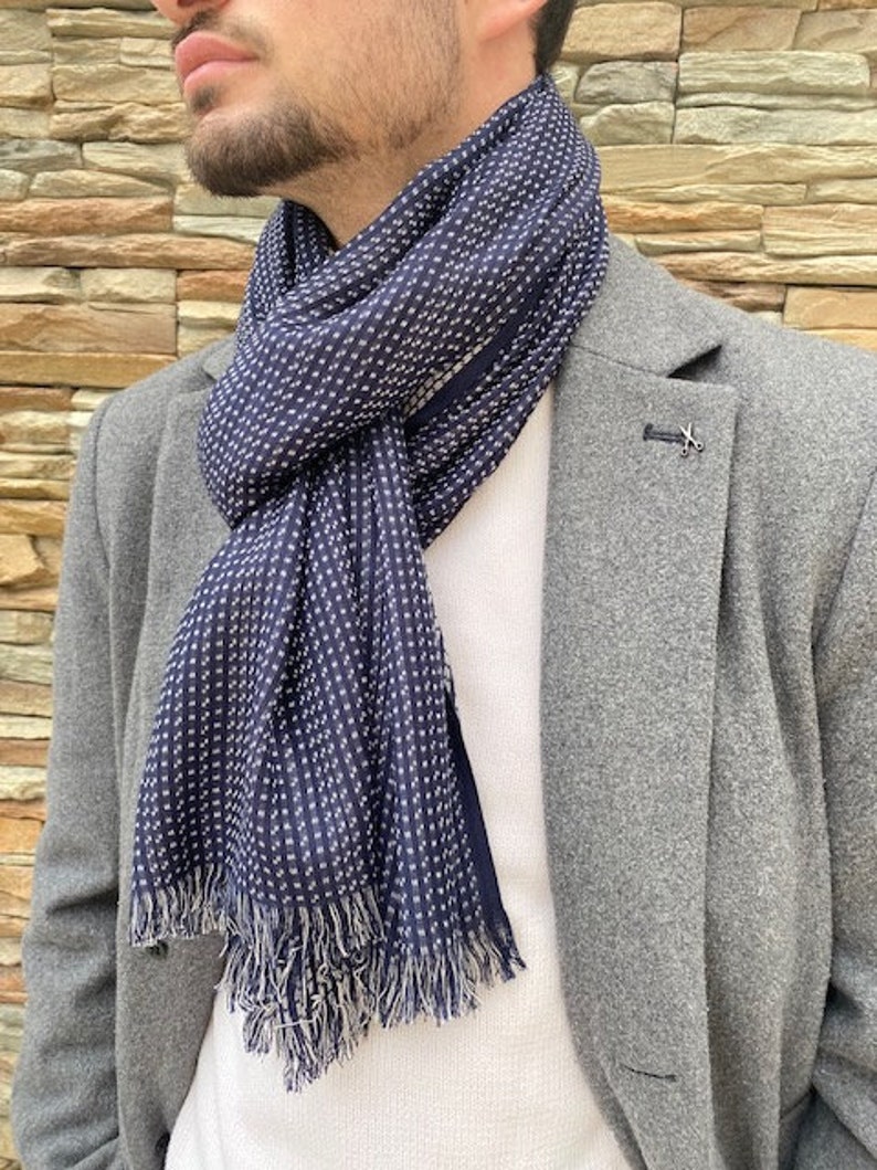 Echarpe, foulard homme, viscose tissée image 2