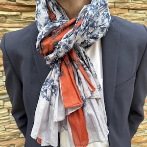 Echarpe pour homme, Chèche, foulard coton, idée cadeau, Mode Homme tendance 2026