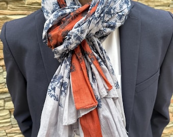 Echarpe pour homme, Chèche, foulard coton, idée cadeau, Mode Homme tendance 2026