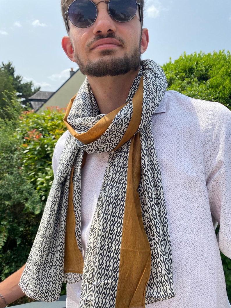 Scarf, scarf, men's scarf, cotton image 1