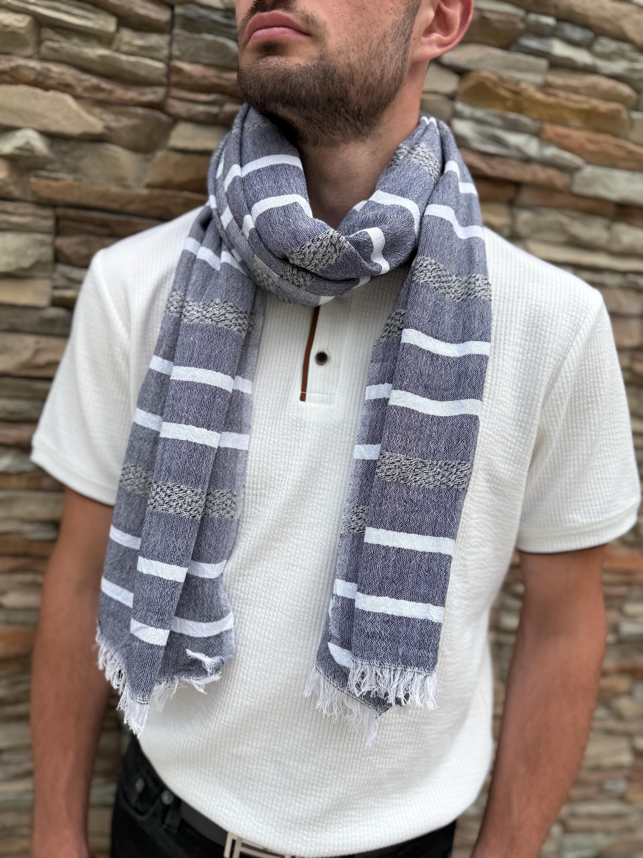 Men's scarf, cotton men's scarf, trendy men's fashion, gift