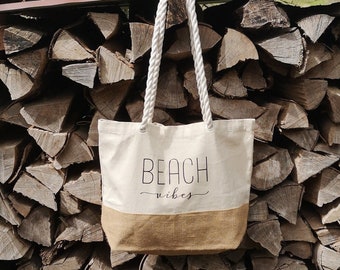 Strandtasche | Beach Bag | Schwimmbad Tasche | Urlaub | Tragetasche | Badetasche | Canvastasche |