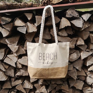 Strandtasche | Beach Bag | Schwimmbad Tasche | Urlaub | Tragetasche | Badetasche | Canvastasche | Beach Tote Bag
