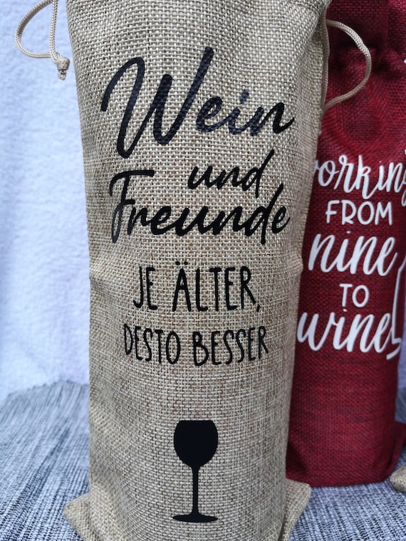 EIH Weinflaschen-Tasche Aus Echtleder - Wiederverwendbar (38x38cm), Für Wein & Champagner