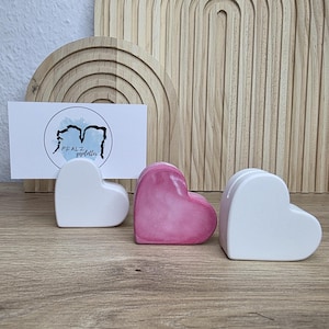 Kartenhalter in Herzform aus Raysin, Fotoständer in Herzform, Fotohalter, Postkartenhalter, Platzkartenhalter Hochzeitdeko Tischdeko