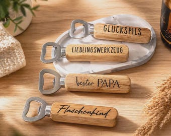 Flaschenöffner personalisiert, Flaschenöffner holz, Bieröffner aus Holz, Geschenkidee Vatertag