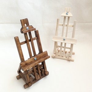 Handgefertigte Mini-Künstlerstaffelei: Verstellbare H-Staffelei, Kiefernholz