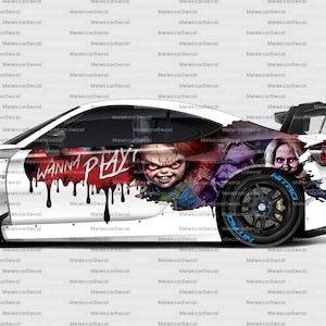 Chucky Car Sticker: Horror Movie Character Decor