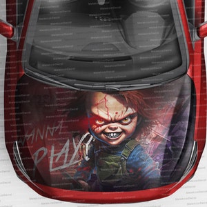 Chucky Car Hood Sticker: Halloween Horror Movie Decor