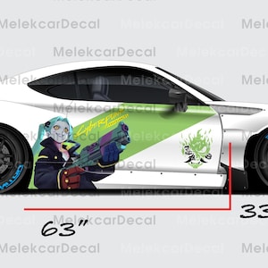 Cyberpunk 2077 Livery, Large Vehicle Graphics, Side Car Decal, Universal Size, Car Livery