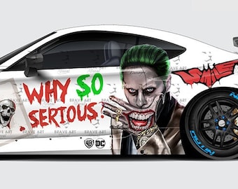 JOKER Jared Leto, Super Hero Villain Inspired Car Side Decal, Universal Size, why so serıous