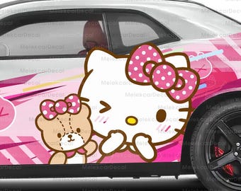ハローキティの車用デカール：コミックキャラクターのビニール製車用