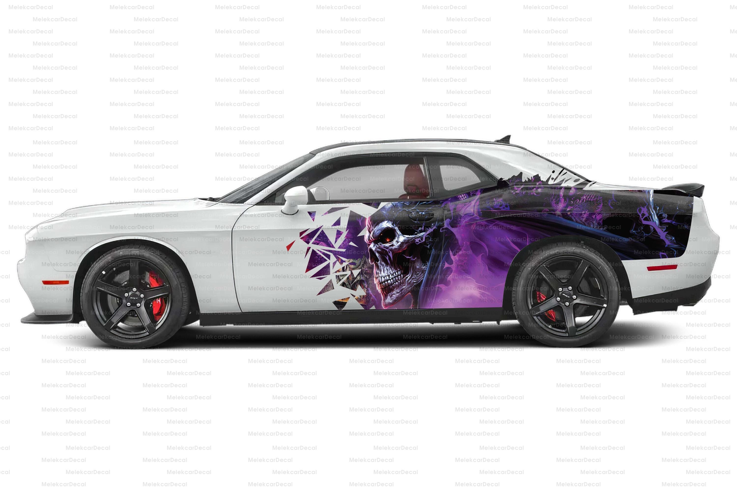 Large Skull Side Graphic Splash, Large Decal for Charger