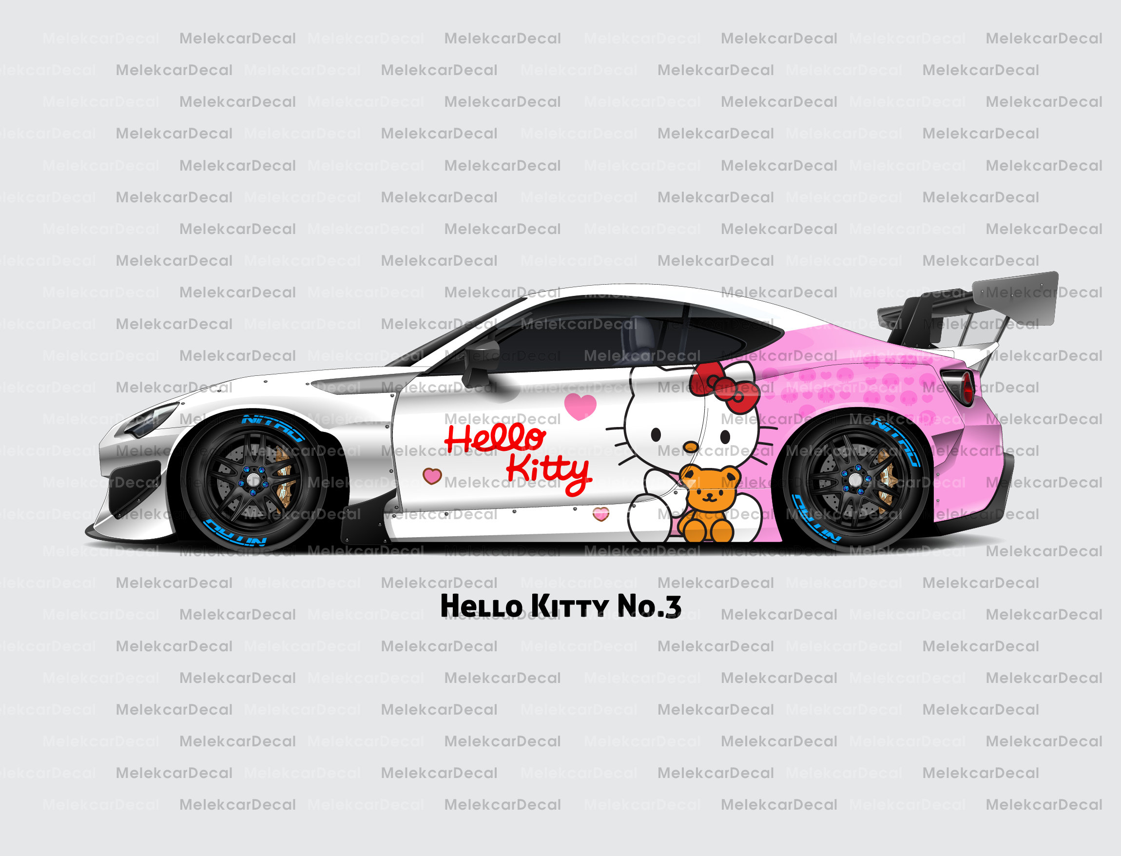 ハローキティの車用デカール：漫画キャラクターの車用デコレーション