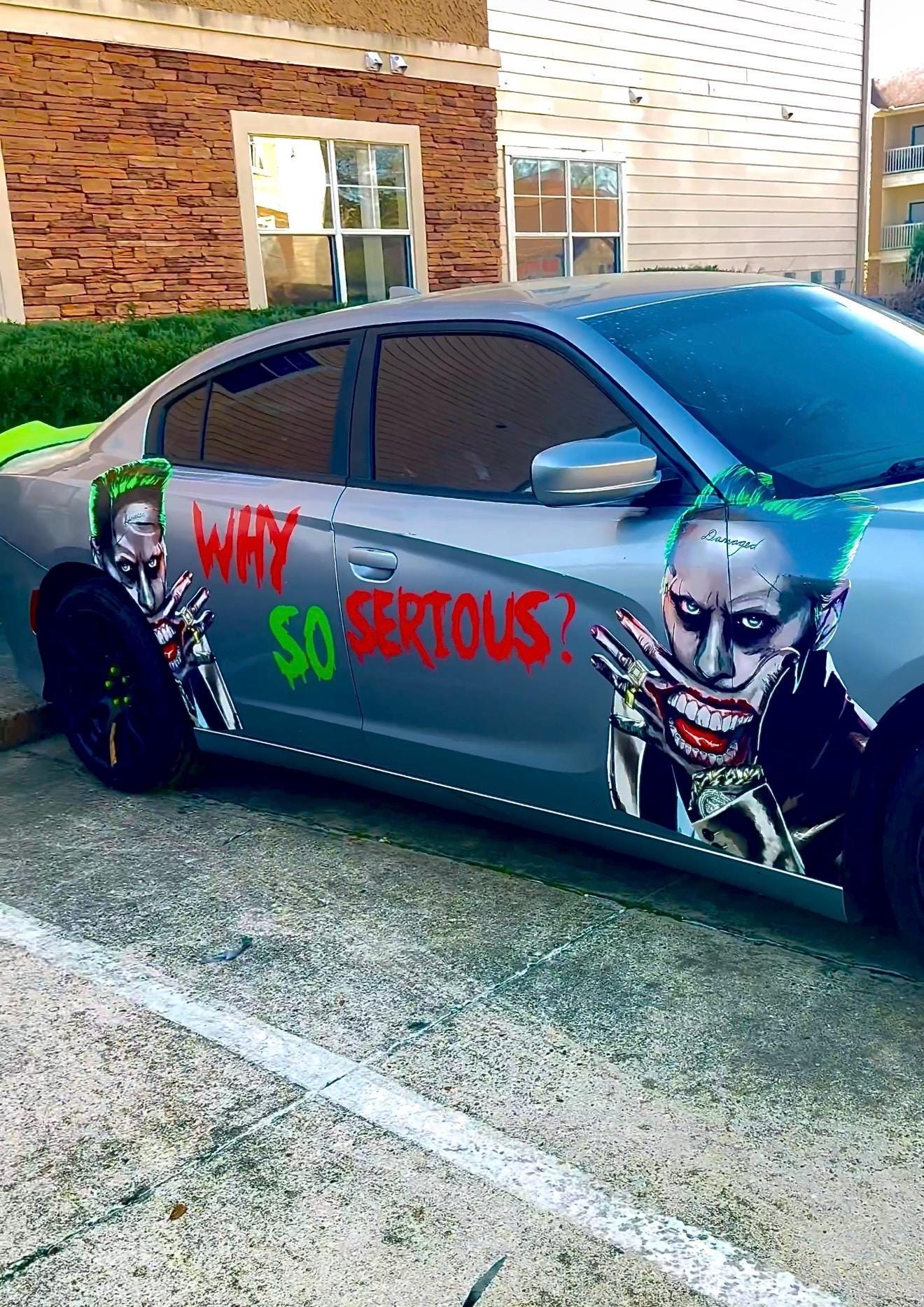 Joker Car Side Decal, Playing Cards, Super Hero Villain Inspired