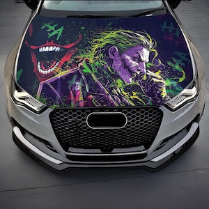 Joker HOOD design, Cast Vinyl Wrap, Universal Size, Car Livery, Car decal