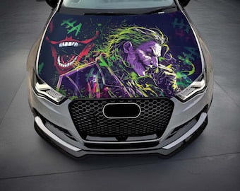 Joker HOOD design, Cast Vinyl Wrap, Universal Size, Car Livery, Car decal