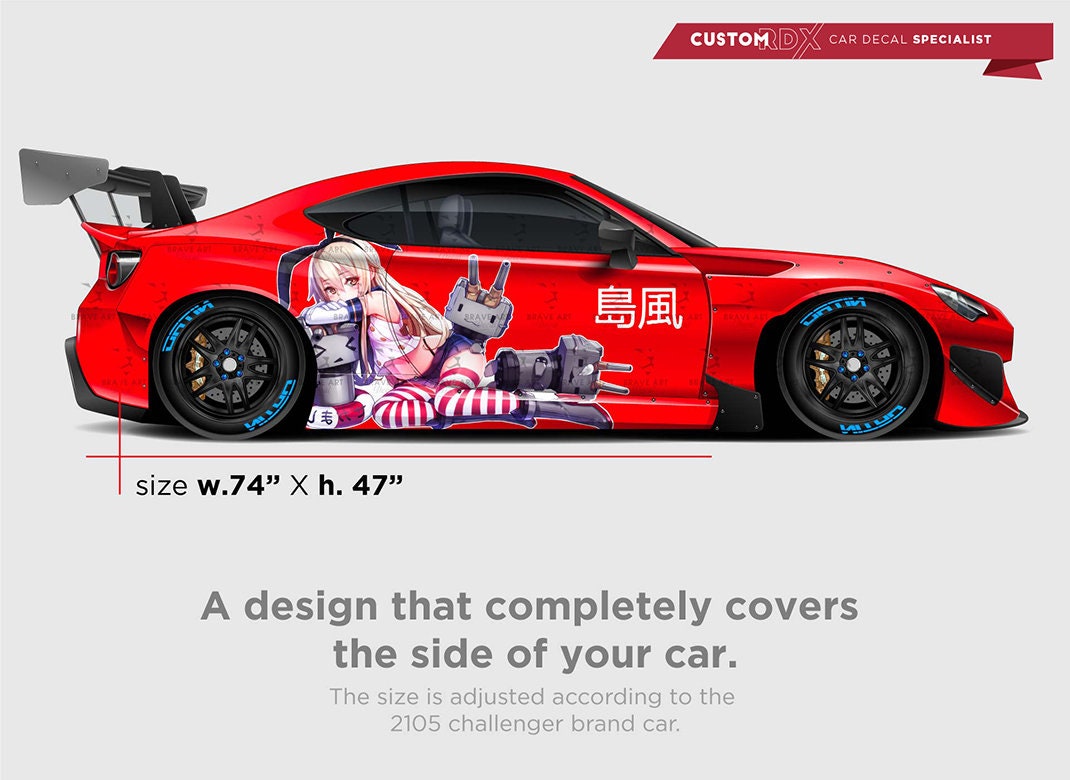 Shimakaze Kantai Car Wrap: Side Car Graphic Vinyl Decal (74