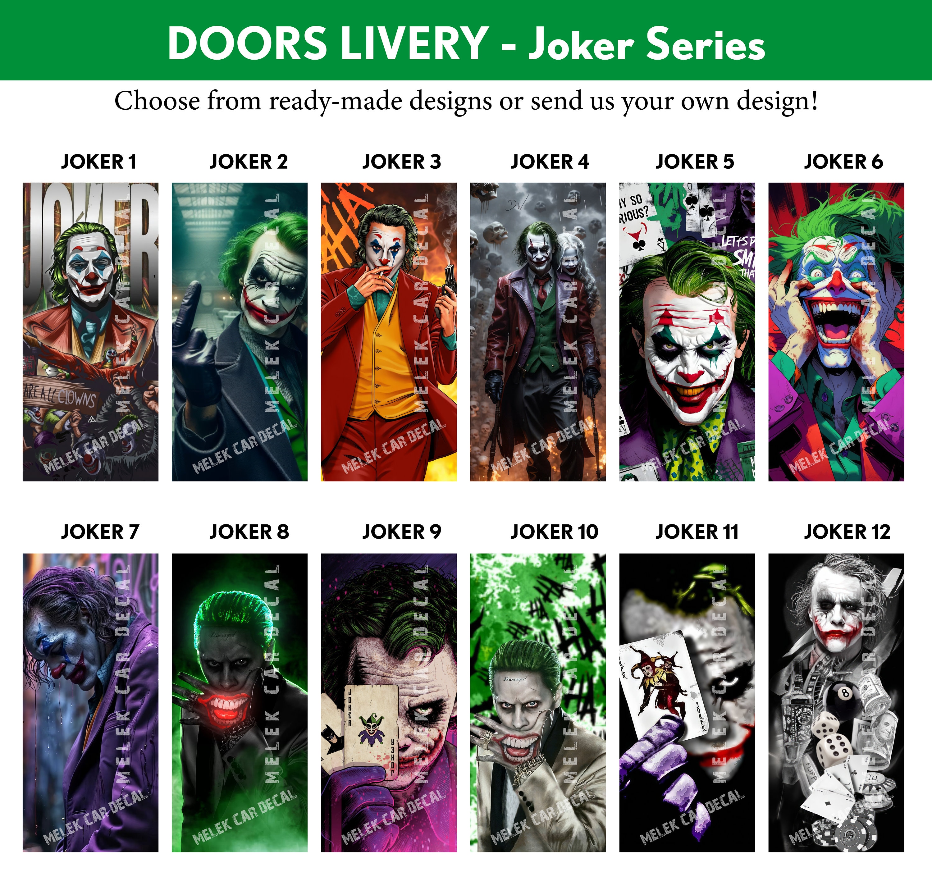 Joker Car Door Decal: Itasha-style Vehicle Wrap - Etsy Canada