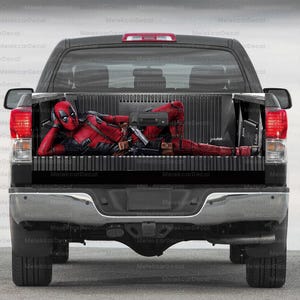 Deadpool Truck Tailgate Wrap | Comic-Style Vinyl Car Decal | Antihero Graphic Sticker | Air release vinyl