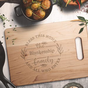 Bless This Home and All Who Enter Maple Cutting Board, Personalized Cutting Board, Custom Gift, Housewarming Gift
