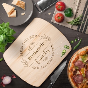 Bless this Home Cutting Board, Personalized Cutting Board, Custom Name Cutting Board, Bridal GIft, Engagement Gift