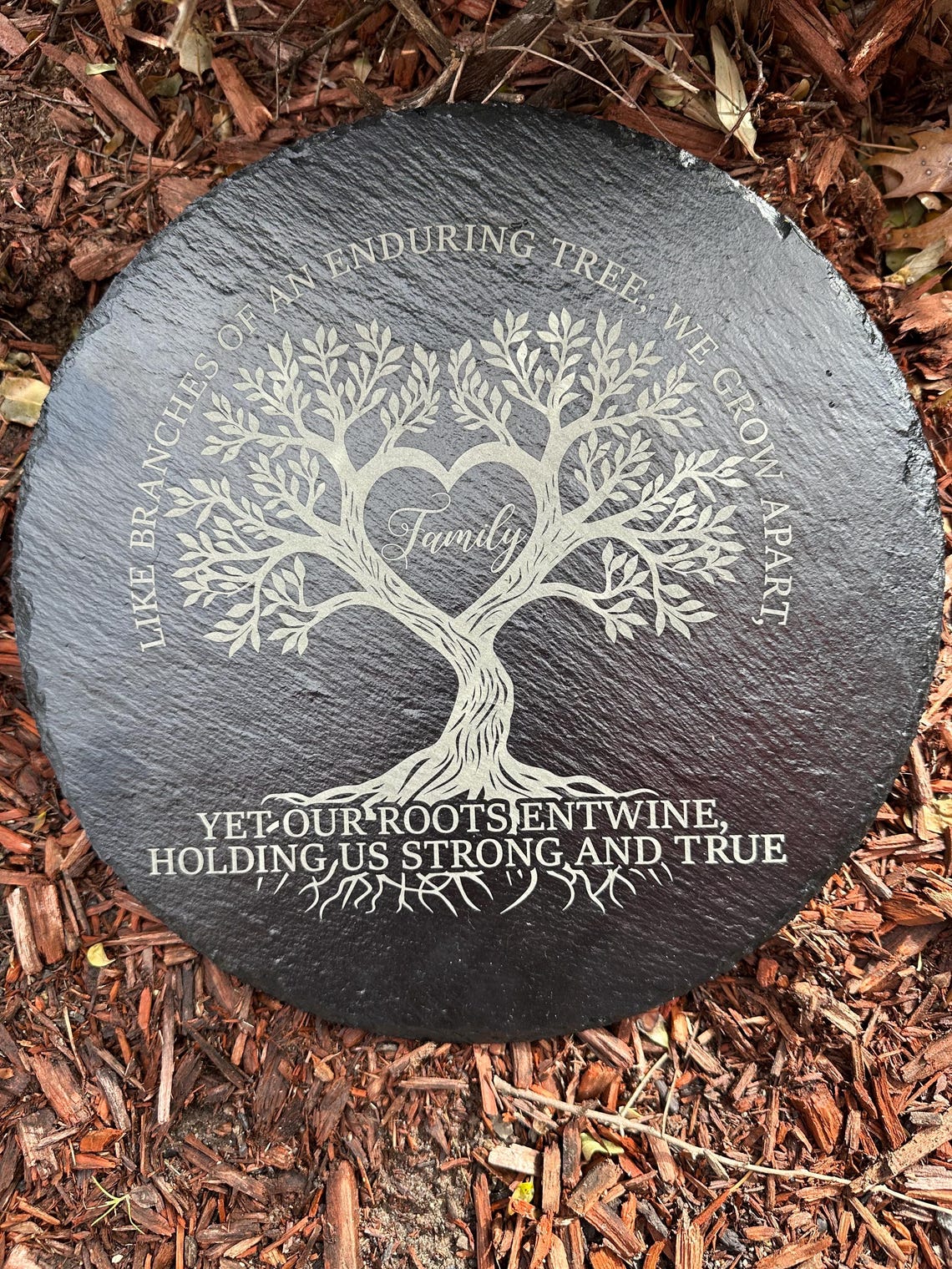 Personalized Family Tree of Life Slate Garden Stone: Engraved Outdoor ...