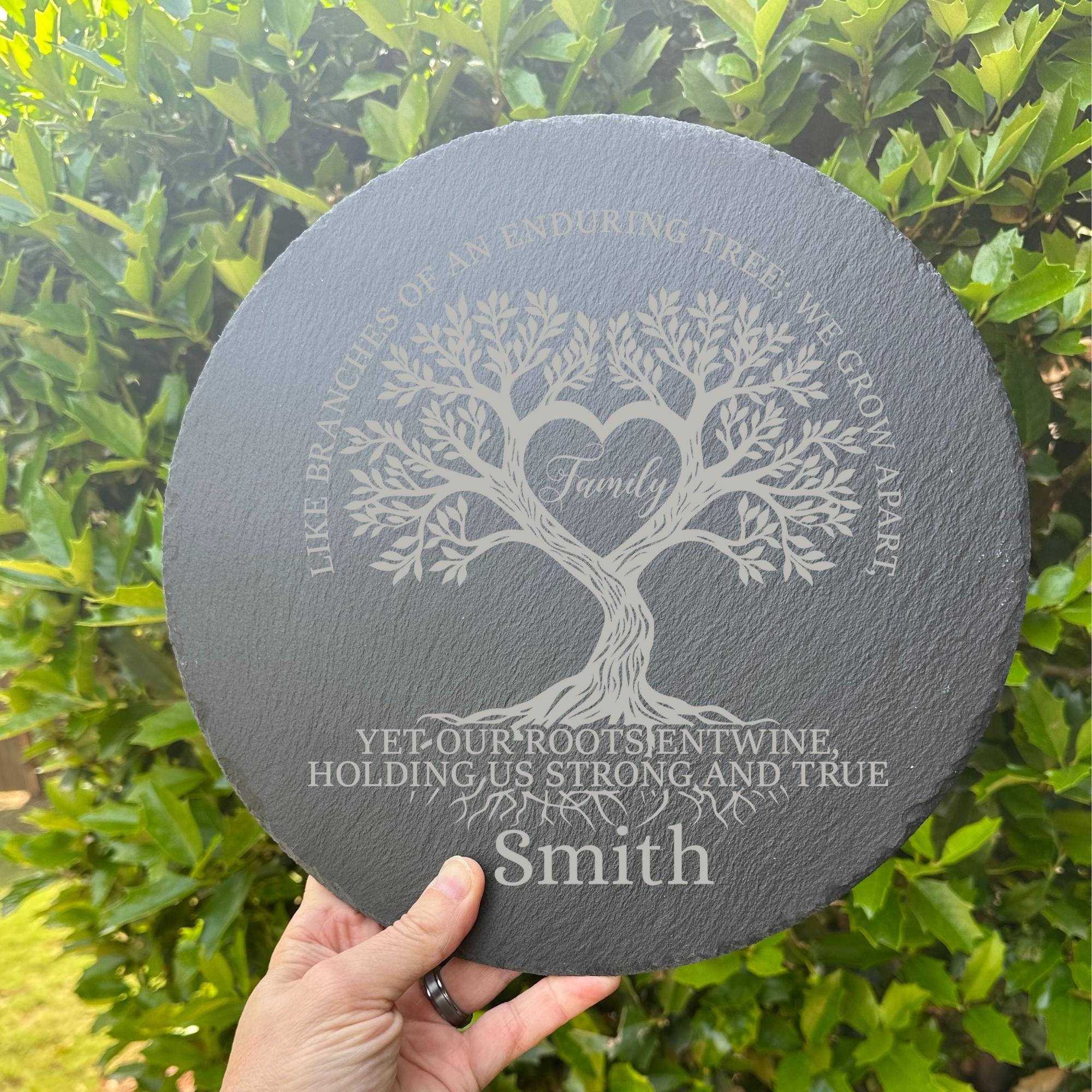 Personalized Family Tree of Life Slate Garden Stone: Engraved Outdoor ...