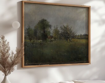 風景ヴィンテージ絵画、ヴィンテージアートプリント、キャンバス