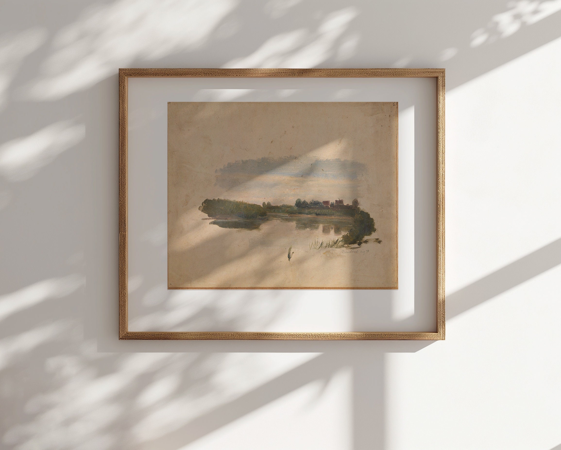 風景画研究ヴィンテージ絵画、ヴィンテージアートプリント、キャンバス