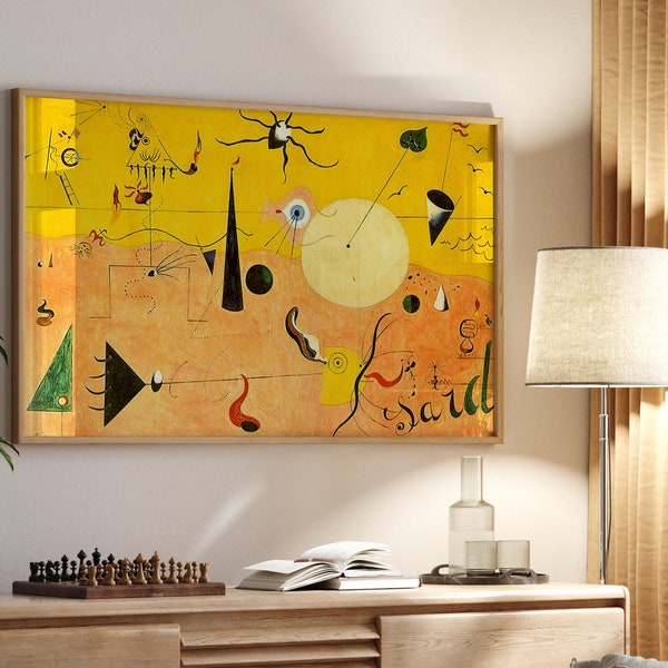 Katalanische Landschaft Joan Miro, Vintage Kunstdruck, Leinwand Druck Wandkunst, digitaler Download, alte Gemälde Reproduktion gedruckt & ausgeliefert