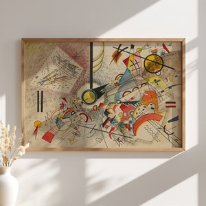 Pittura astratta di Kandinsky, stampa d'arte vintage, arte della parete con stampa su tela, download digitale, riproduzione del vecchio dipinto stampata e spedita
