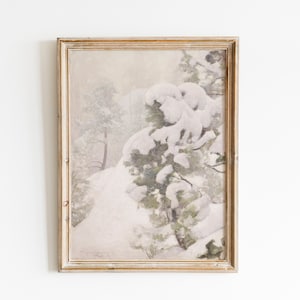 Winter Landscape Vintage Painting, Vintage Art Prints, Canvas Print Wall Art, Digital Download, Old Paintings, Printed & Shipped