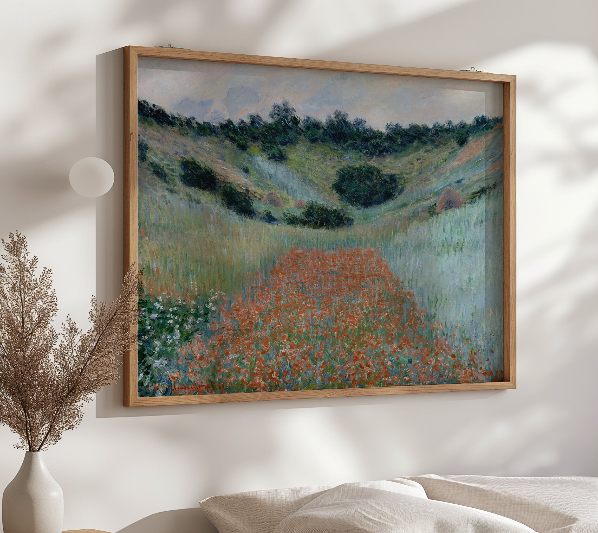 Poppy Field in a Hollow Giverny, Vintage Art Print, Canvas