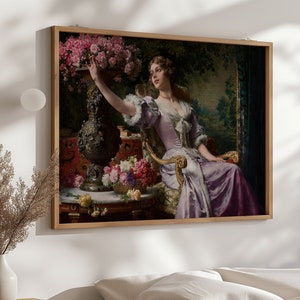 lady in a lilac dress with flowers Lady in a lilac dress with flowers (1903). By Wadysaw Czachrski (Polish,  1850  1911). Oil on canvas, 55 cm x 78 cm. National Museum in Warsaw  Apply for our painting courses!