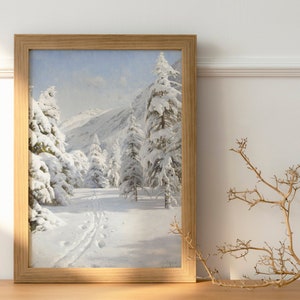 Winter Landscape Vintage Painting, Vintage Art Prints, Canvas Print Wall Art, Digital Download, Old Paintings, Printed & Shipped