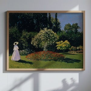 Woman in a Garden Claude Monet, Vintage Art Print, Canvas Print Wall Art, Digital Download, Old Painting Reproduction Printed & Shipped