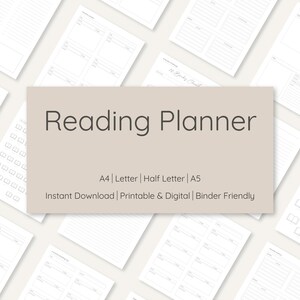 Book Reading Journal | Book Reading Planner | Reading Planner Bundle