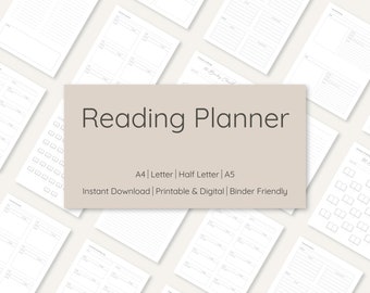 Journal de lecture de livres | Planificateur de lecture de livres | Lot d'agendas de lecture