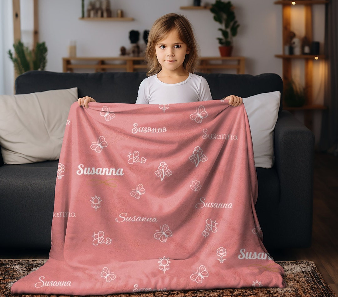 Child's Personalized Velveteen Plush Blanket, Child's Blanket, Child's
