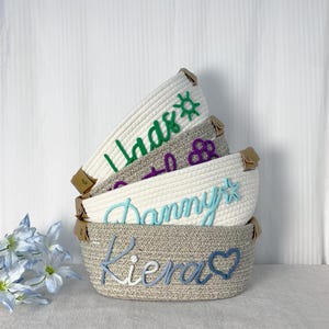 Babyparty-Geschenkkorb, benutzerdefinierte Baby-Jungen-Namenskorb Geschenk, Seil-Baumwollbaby-Geschenkkorb, benutzerdefinierte Babykorb, Babynamengeschenk