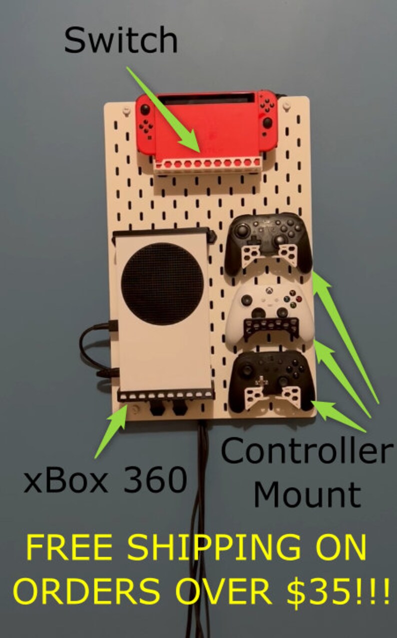Nintendo Switch Mount FREE SHIPPING IKEA Skadis Locking Pegboard - Etsy