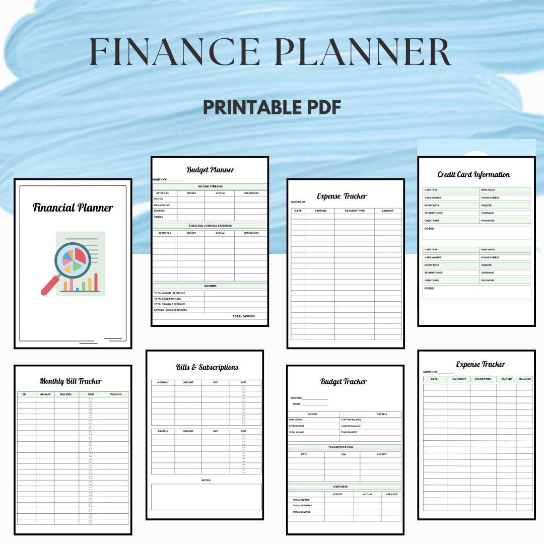 Financial Printable Guide.pdf Finance Planner Printable, Budgeting and Savings Tracker (PDF File 8 ...