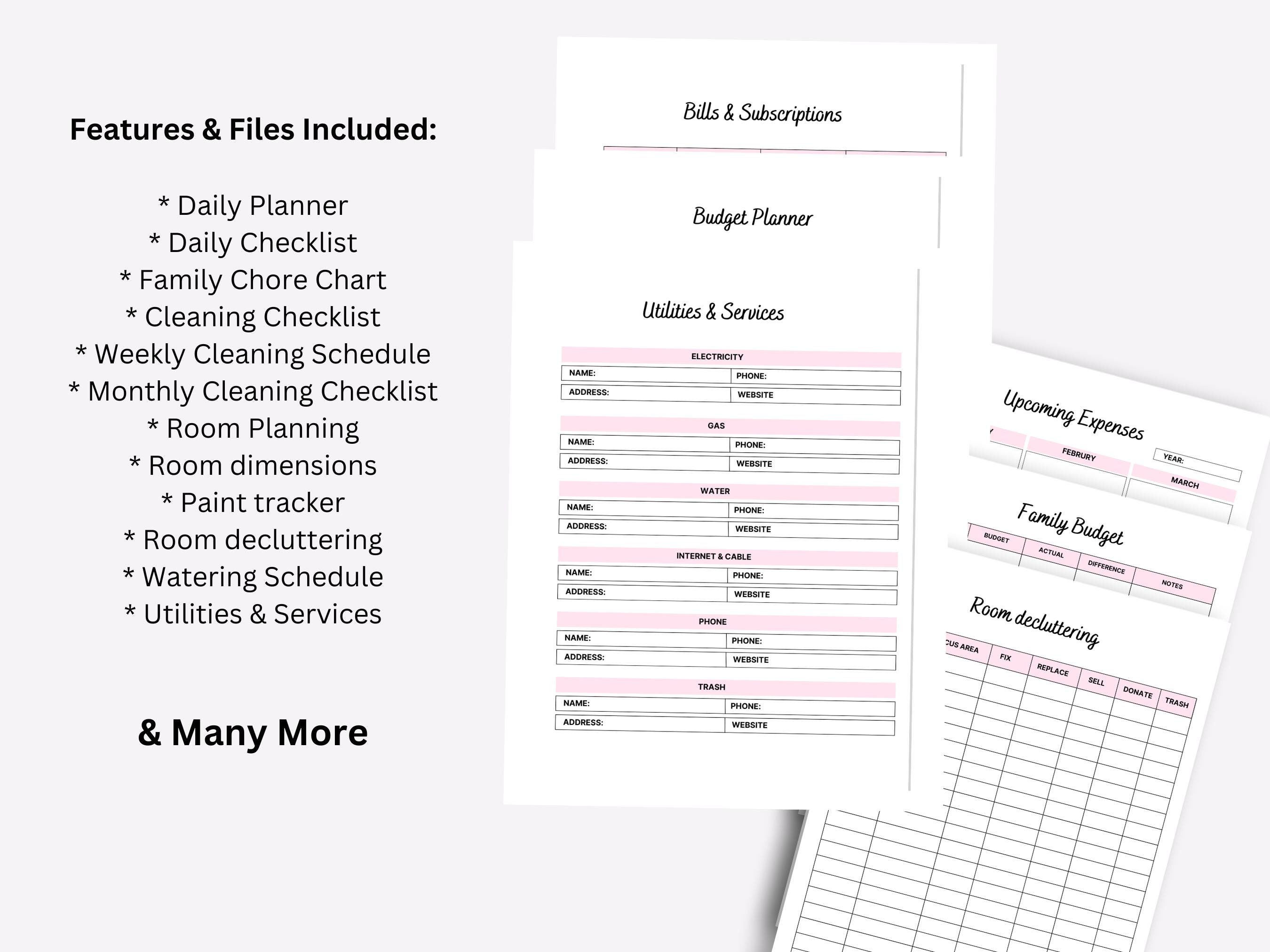 Printable House Management Binder | Digital Household Planner | Life ...