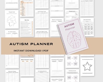 Cartella per l'assistenza all'autismo, Planner per l'autismo stampabile, Planner per bambini con bisogni speciali, Foglio di lavoro per bambini autistici, Neurodivergente, Diario di terapia per l'autismo